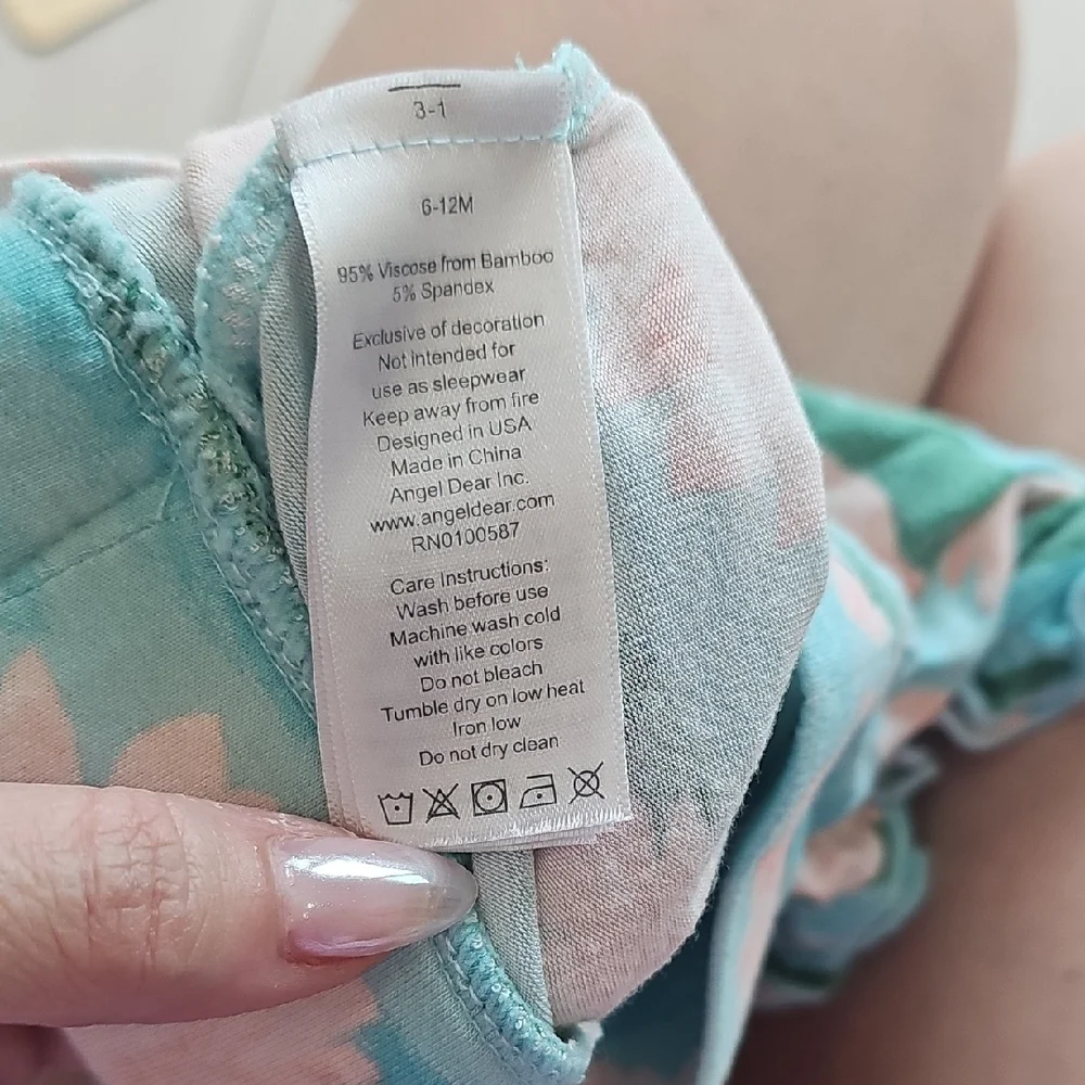 Angel Dear Aqua Floral Diaper Cover